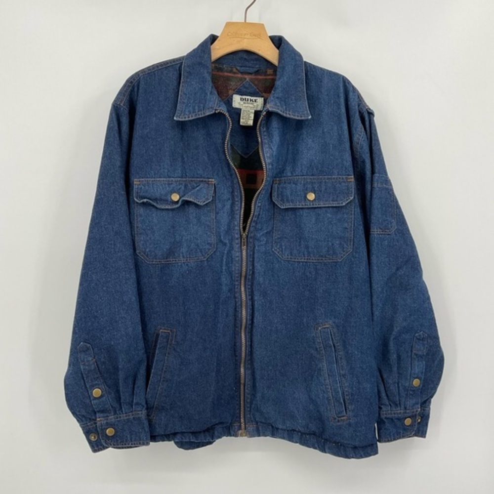 Vintage Duke Haband Fleece lined Denim Jacket Size Medium - Picture 1 of 6